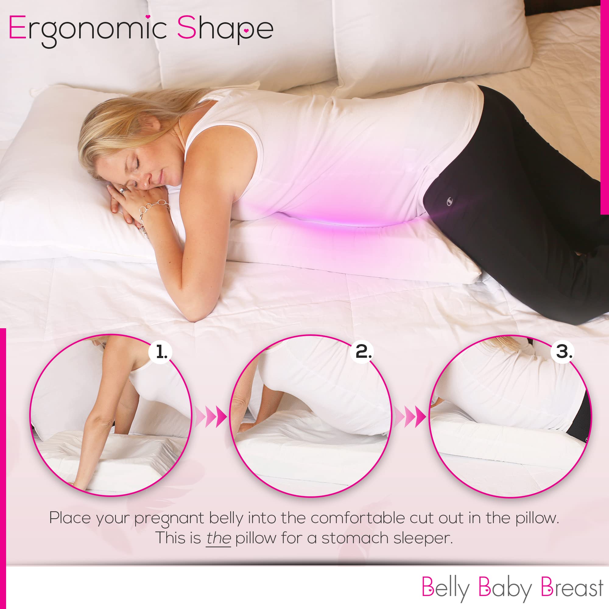 Belly Baby Breast Pillow organic cover with zipper for easy washing.