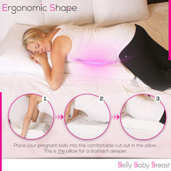Belly Baby Breast Pillow organic cover with zipper for easy washing.