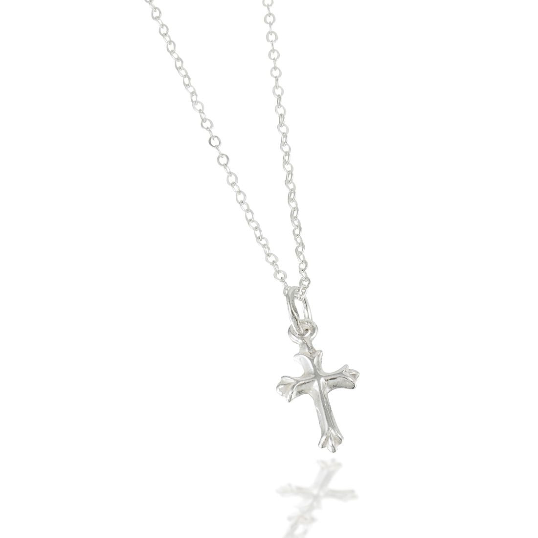 Beloved Child Goods Tiny Sterling Silver Cross Necklace 12-inch—newborn keepsake idea.