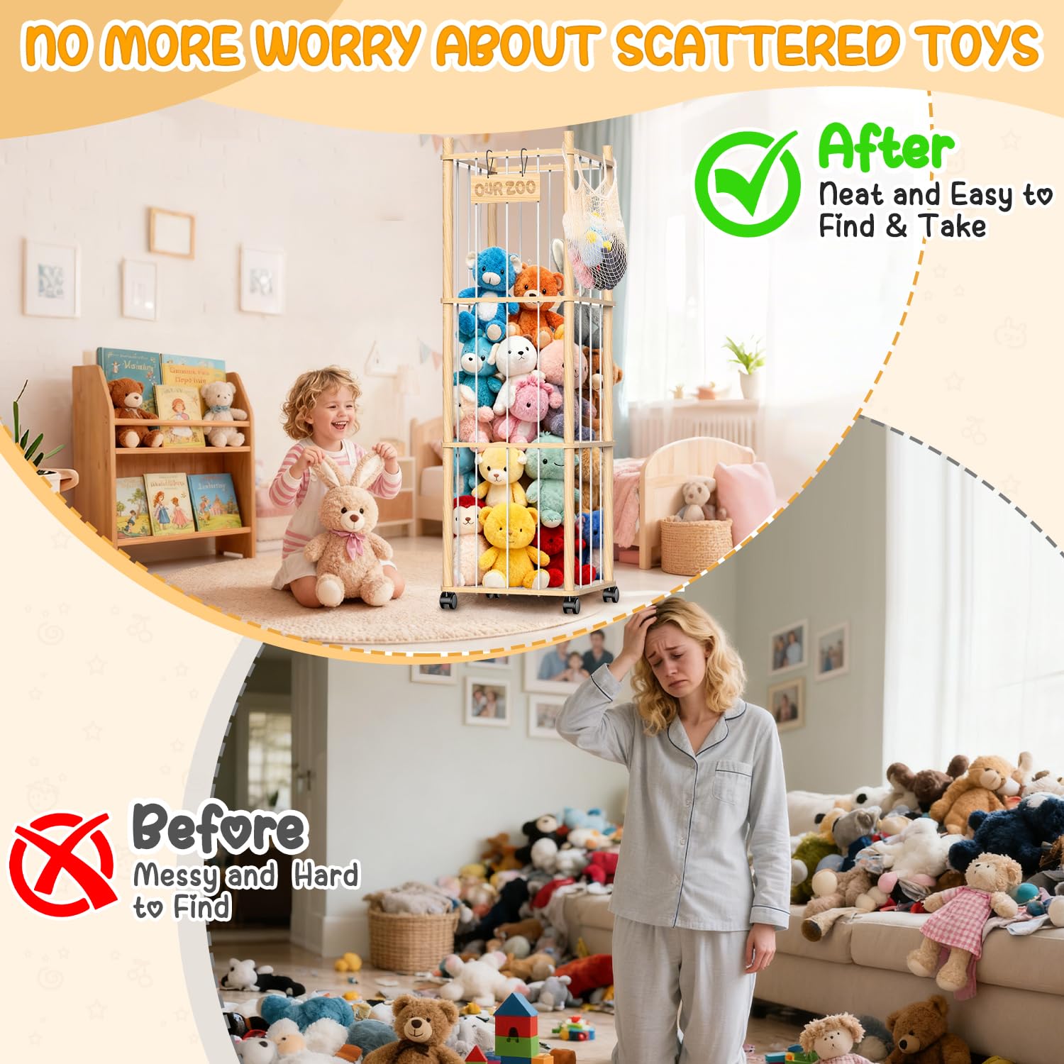 Belveora portable building-block bag for small toys and craft supplies.