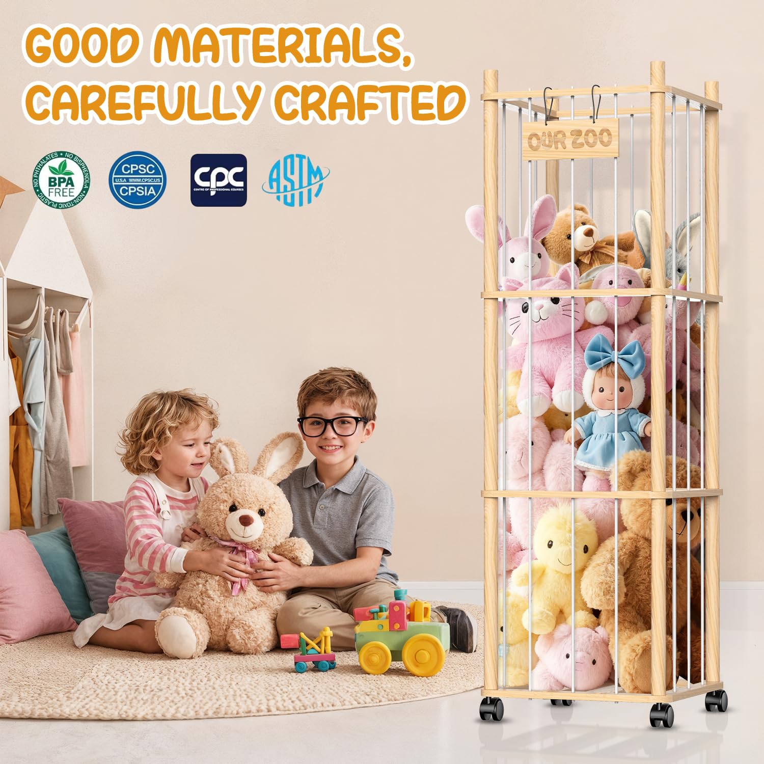 Belveora wheeled base with locks ensuring safe mobility and stable storage.