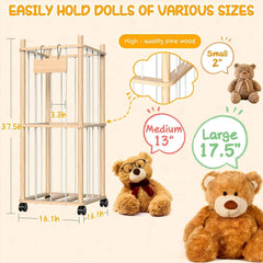 Belveora stuffed animal storage side view reveals slim footprint for tidy rooms.
