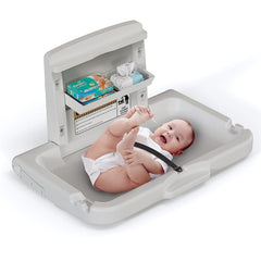Belzar wall-mounted baby changing station horizontal closed view highlighting hygienic surface