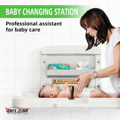 Belzar changing station horizontal with cylinder control showing one-handed operation