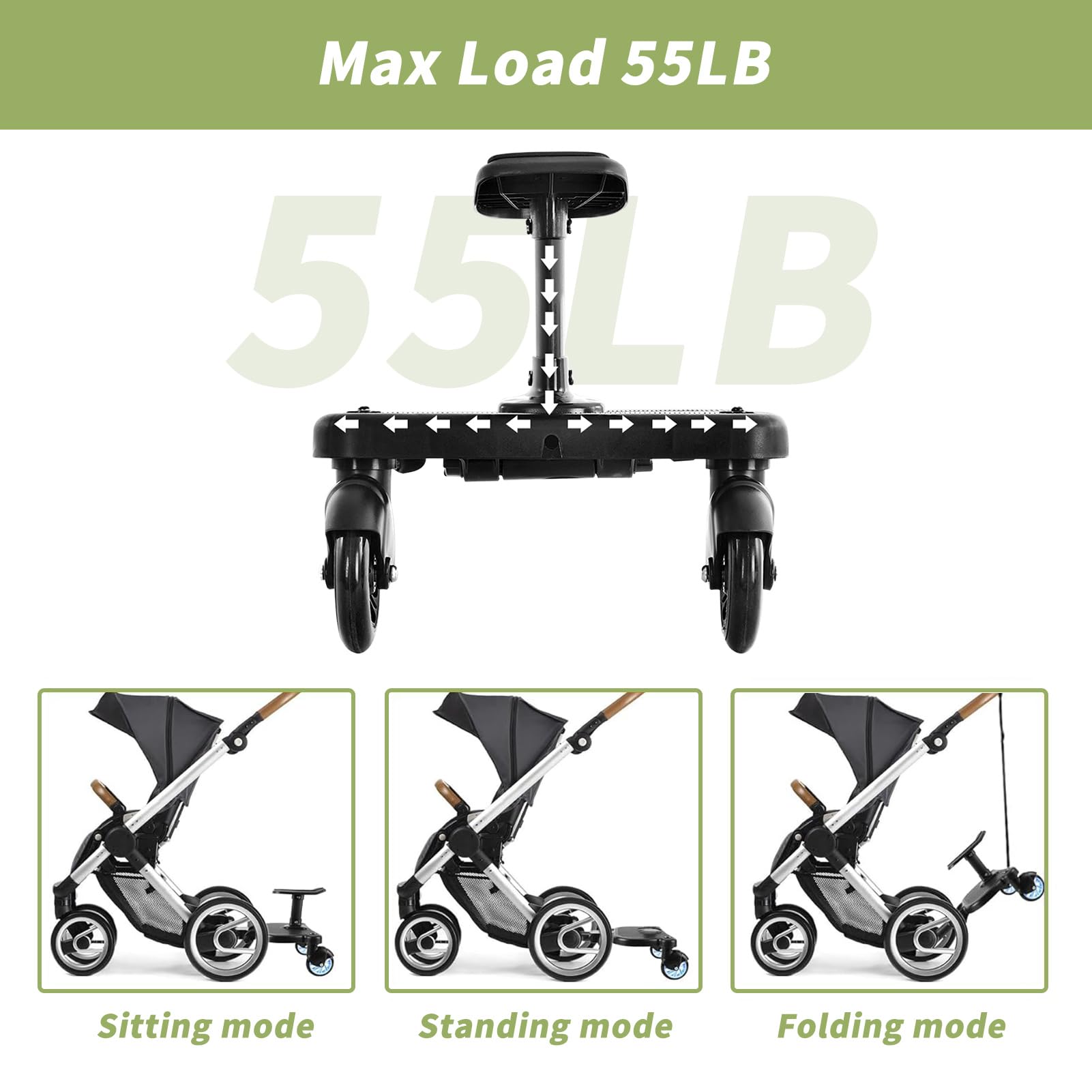 Belzvalle 55lbs-capacity supports growing riders.