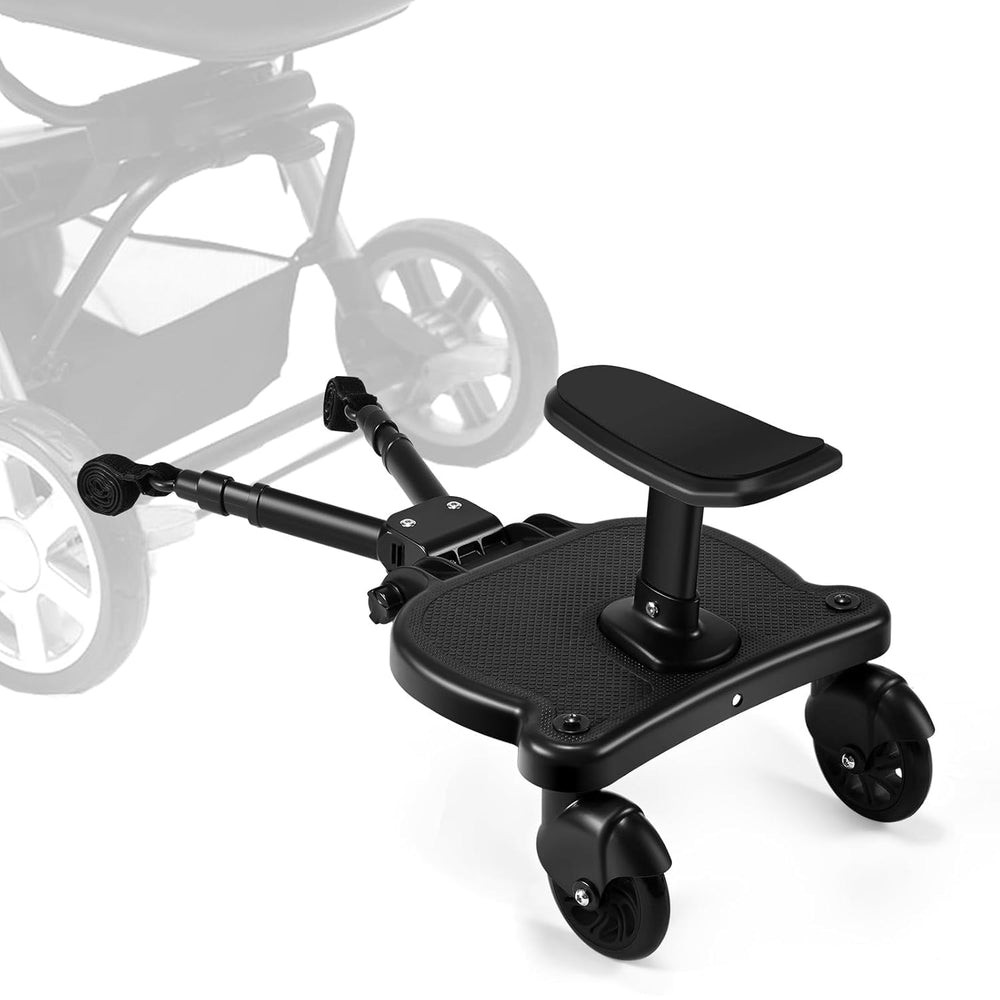Belzvalle universal-stroller-board strap-attachment enables quick, secure setup.