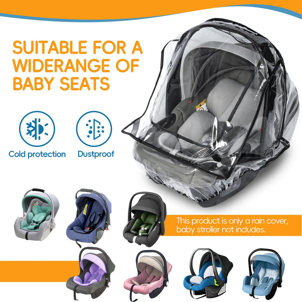bemece car seat rain cover compact fold for travel storage