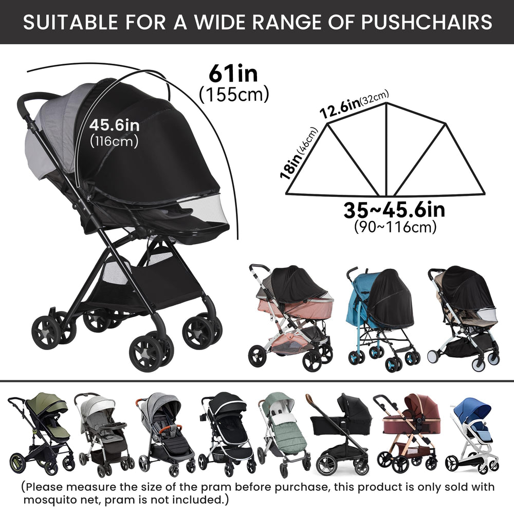 Bemece mosquito net two-way zip highlights easy baby in-out access.