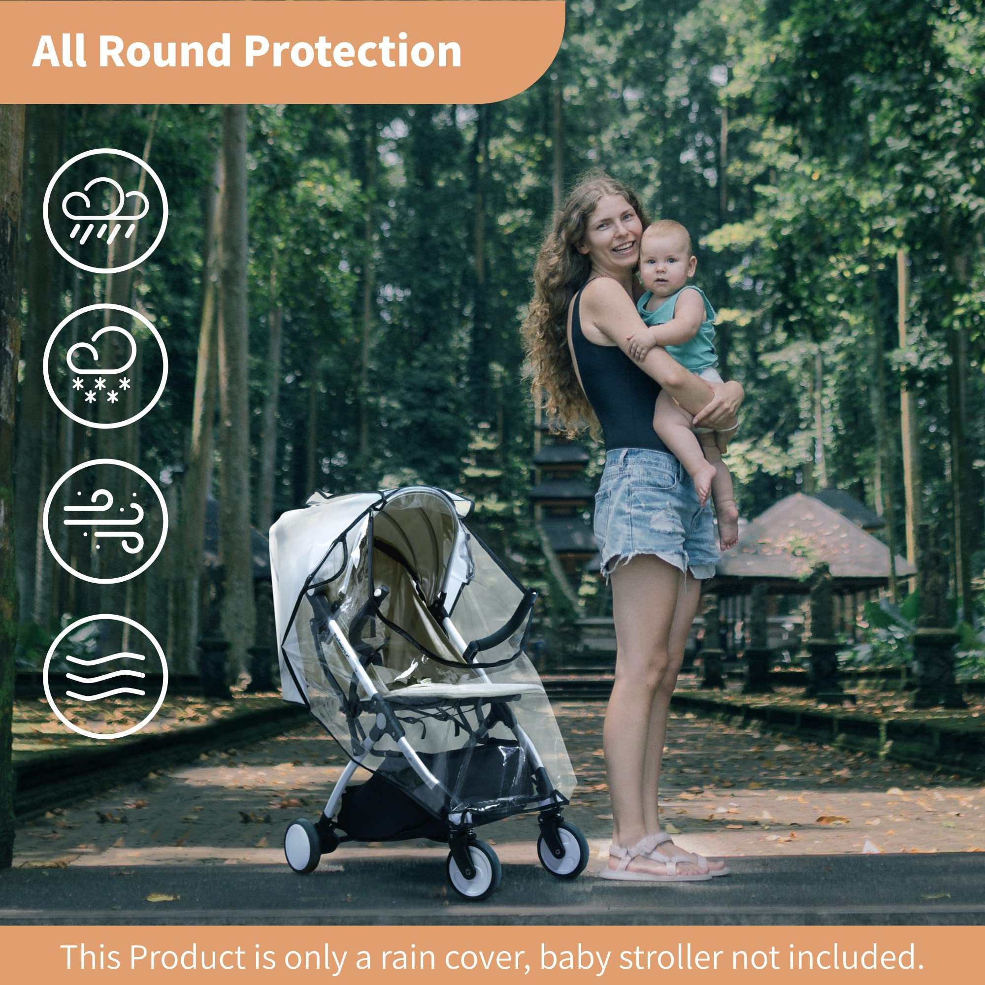 Bemece stroller rain cover made from EVA material for baby safety.