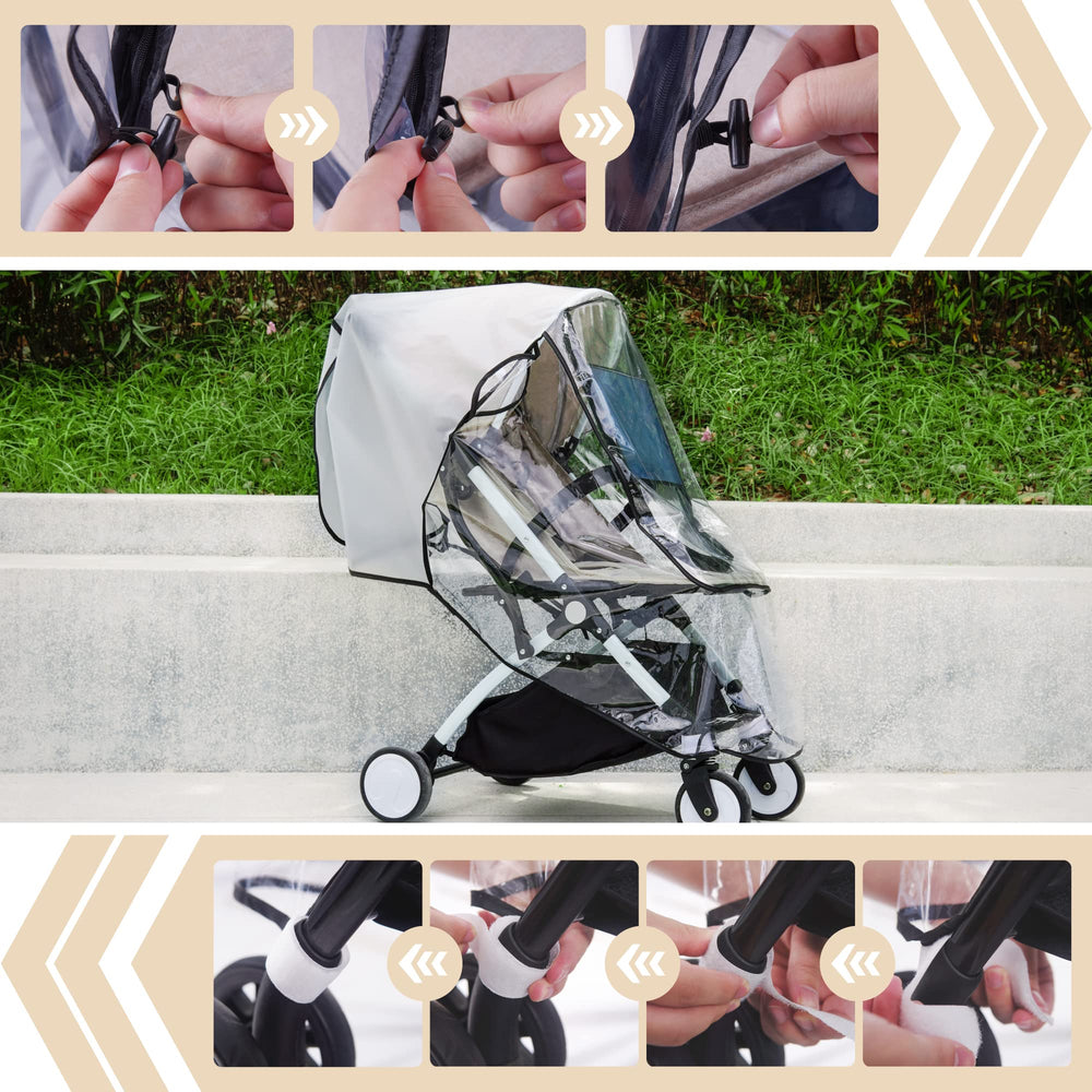 Bemece Stroller Rain Cover note about umbrella-type strollers and size