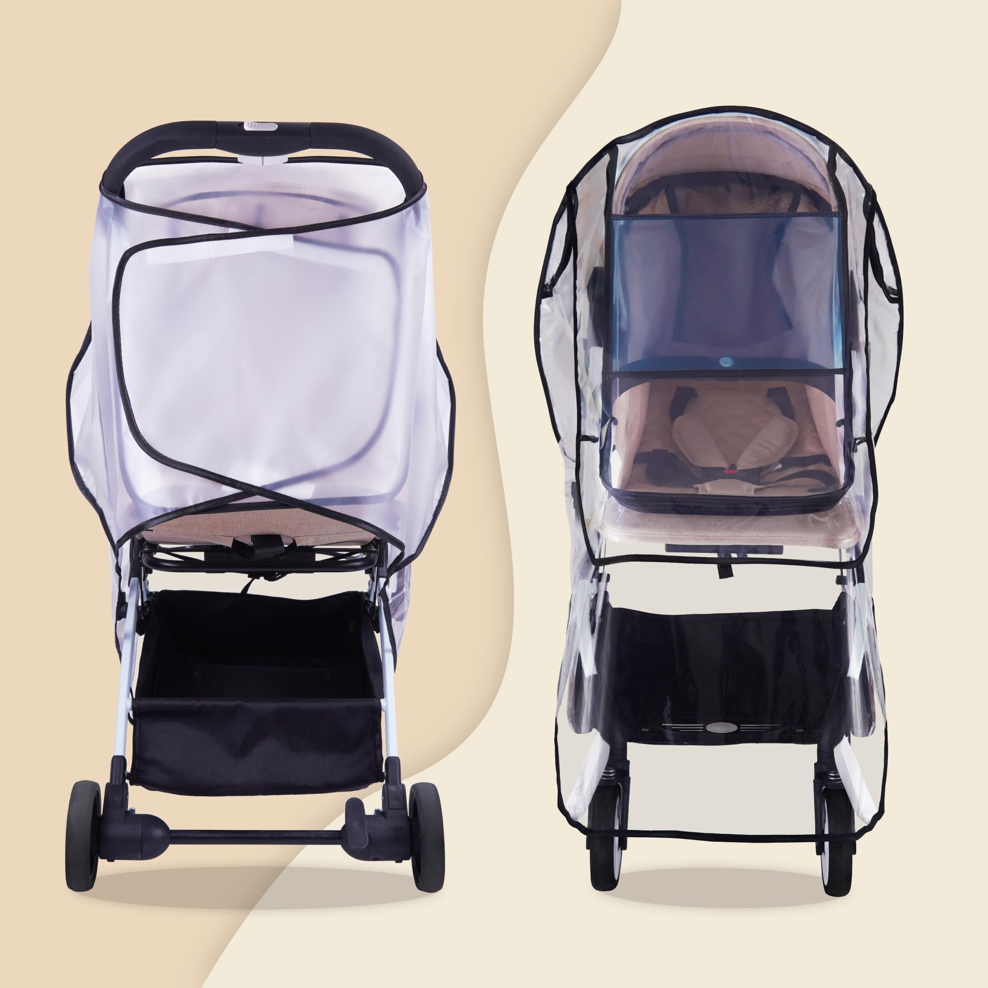 Bemece Stroller Rain Cover universal fit works with most single strollers