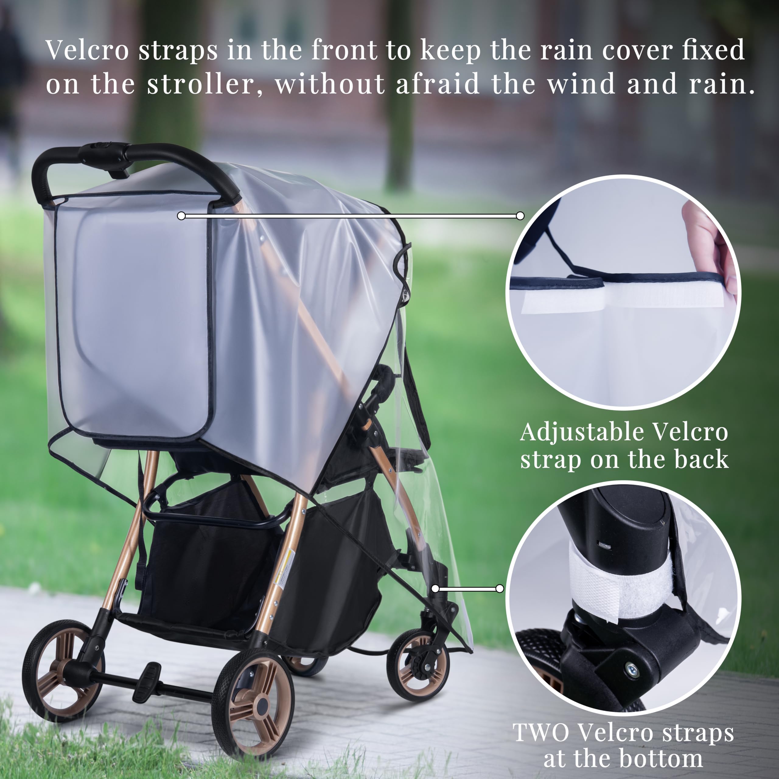 Bemece rain cover contains ventilation holes to keep air flowing