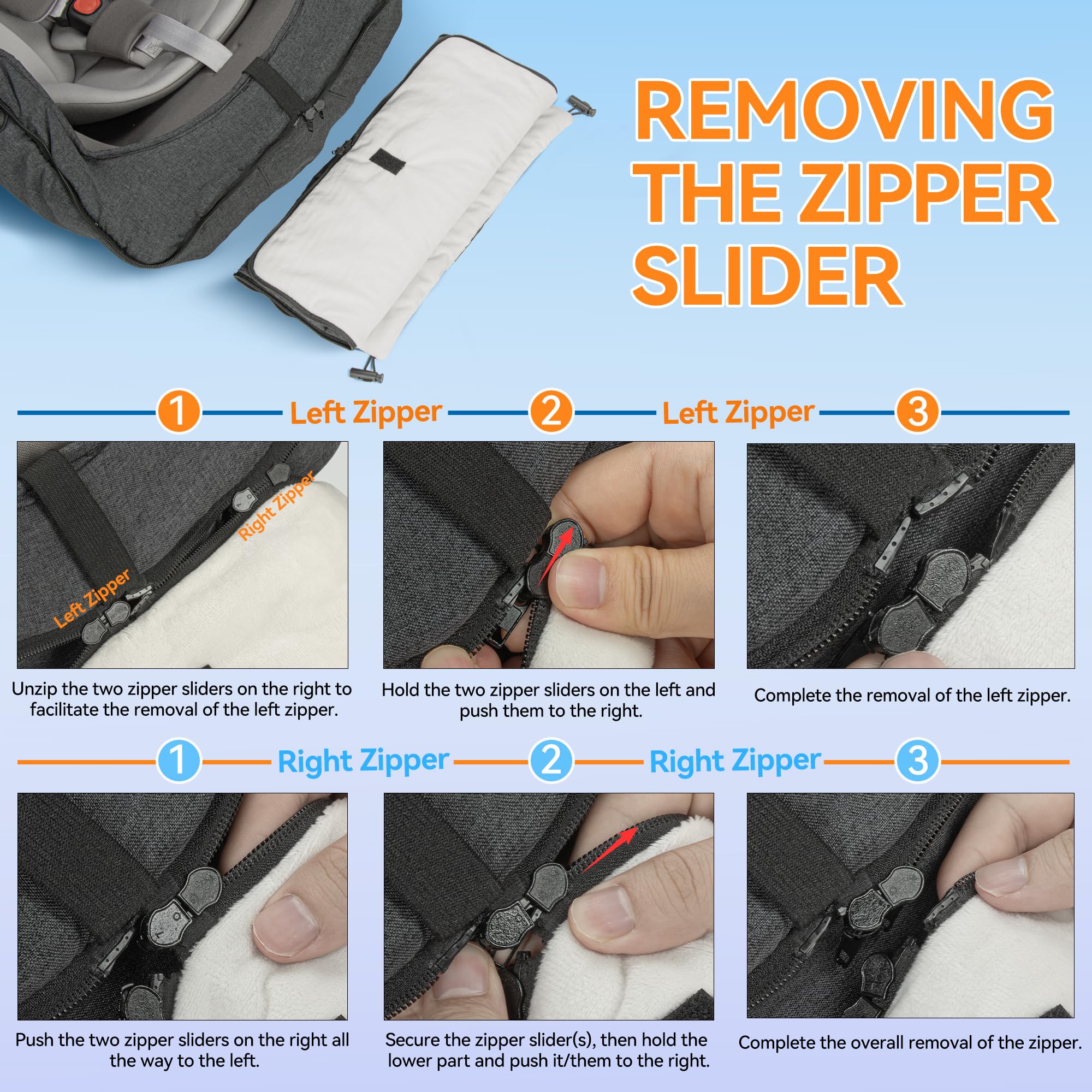 Bemece Winter Baby Car Seat Cover elastic drawcord ensures snug fit