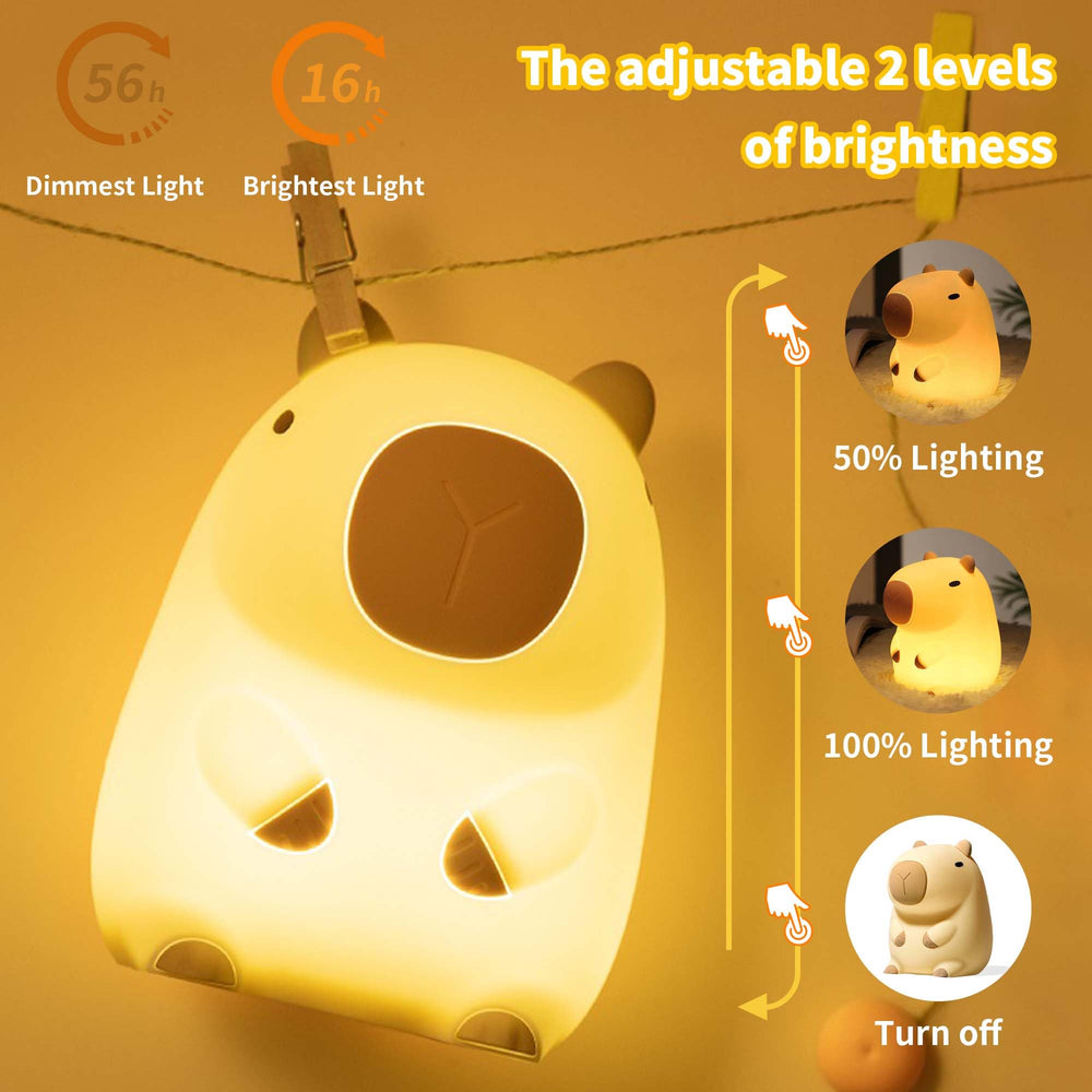 BemeedLigt Capybara night light rechargeable battery supports long bedside use.
