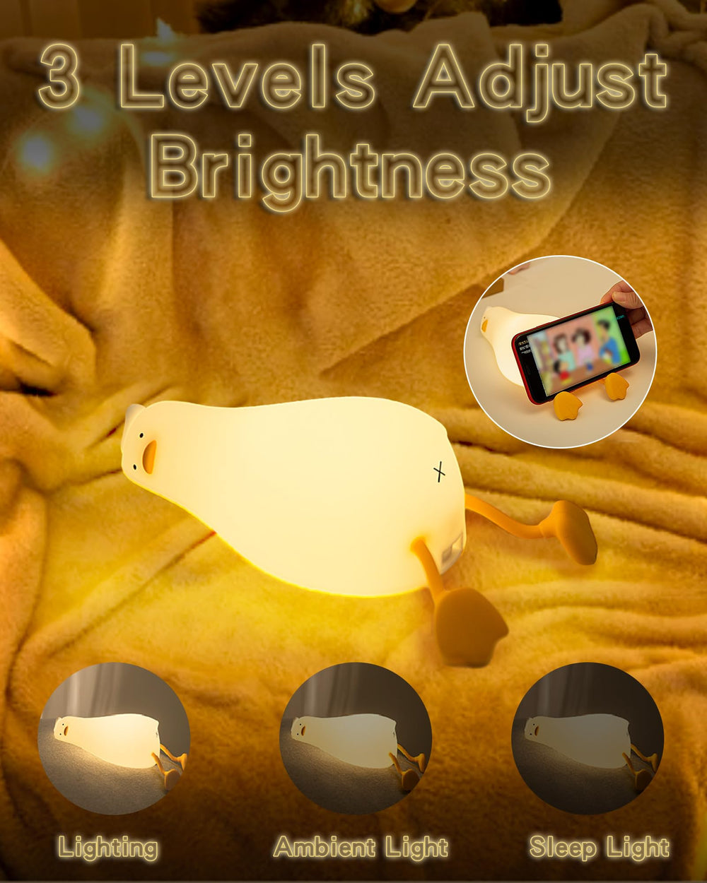 BemeedLigt rechargeable duck light with USB-C battery for cordless use.