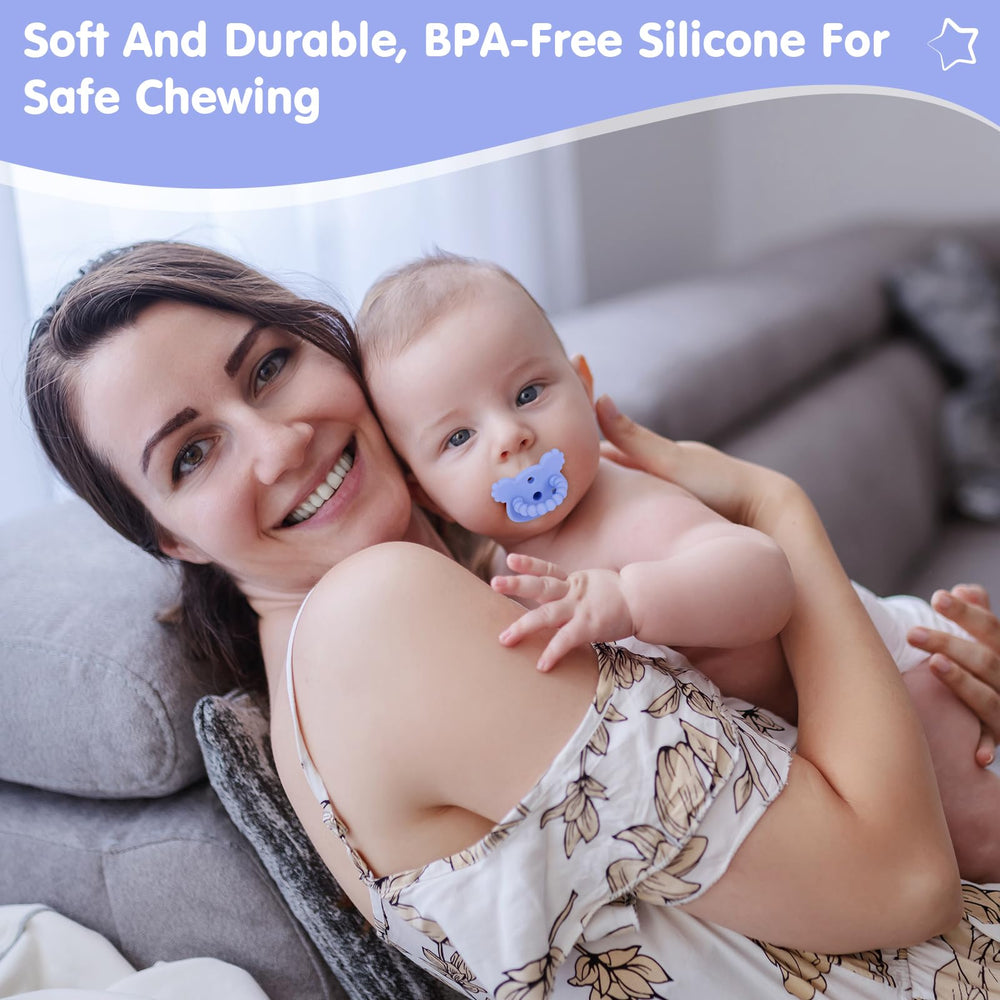 BEMEI silicone teether safe for easy dishwasher cleaning