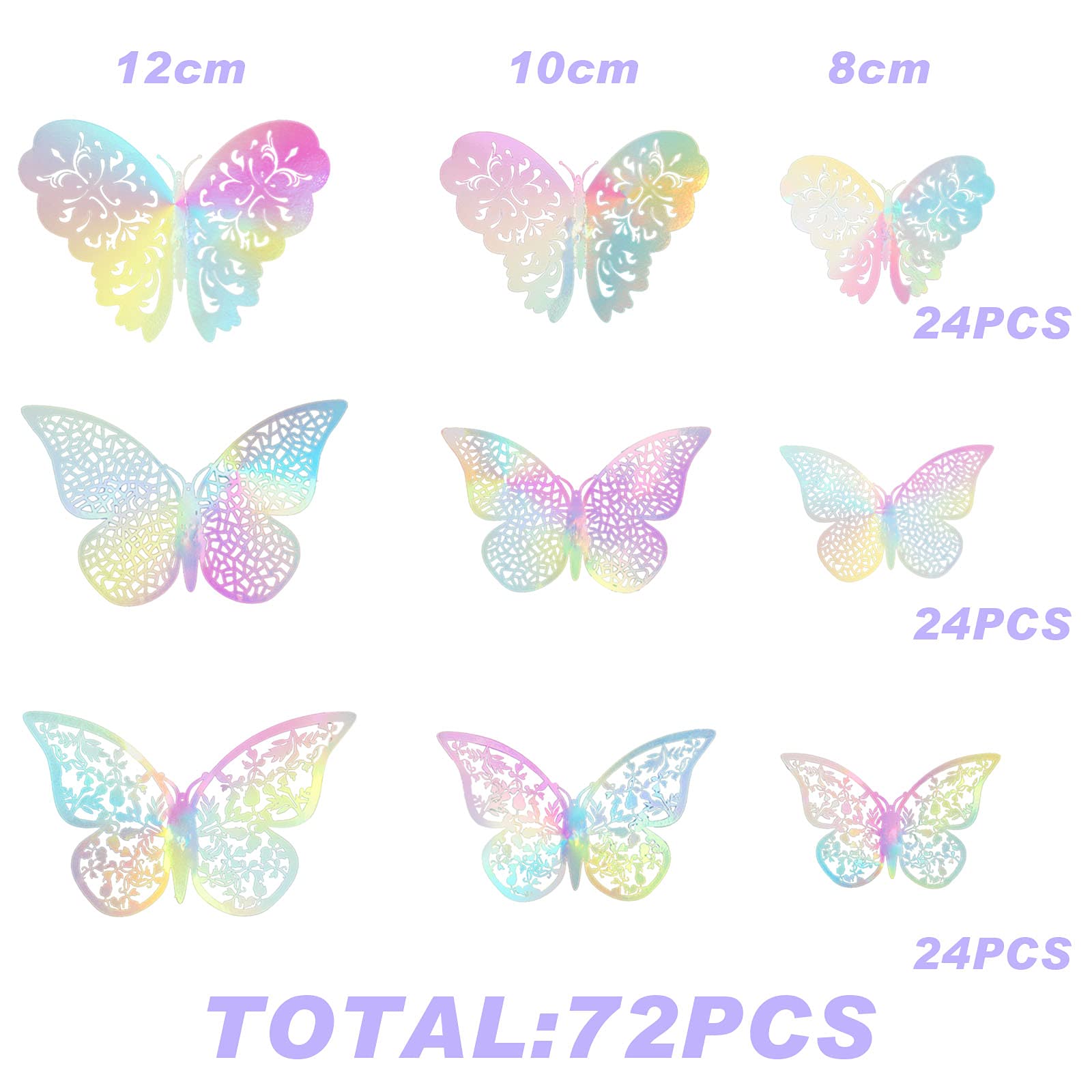 Bememo 3D butterfly 10cm decal, style A, lifts walls with subtle glimmer and dimensional charm