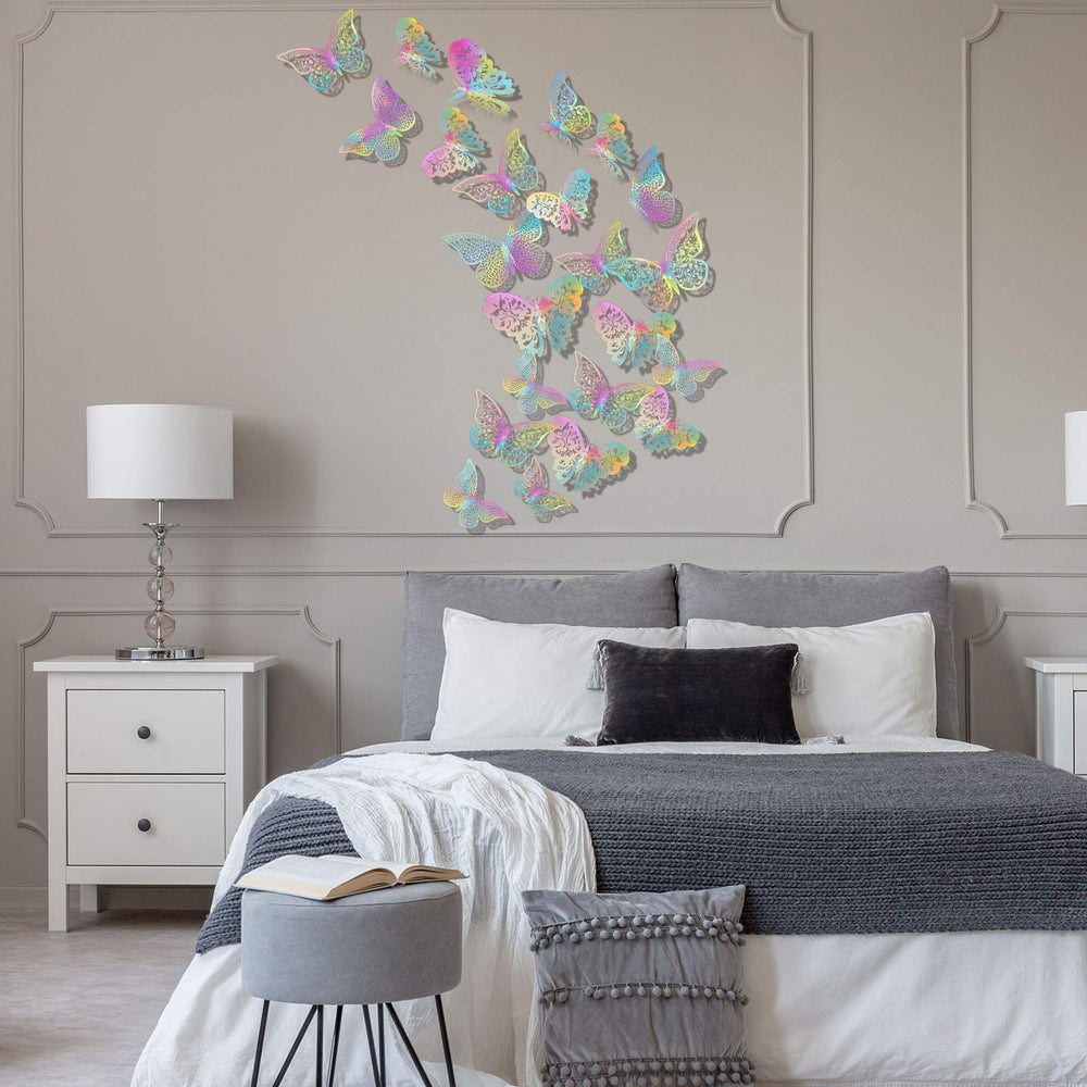 Bememo 3D butterfly 10cm decal, style B, elegant hover effect for nursery or bedroom decor