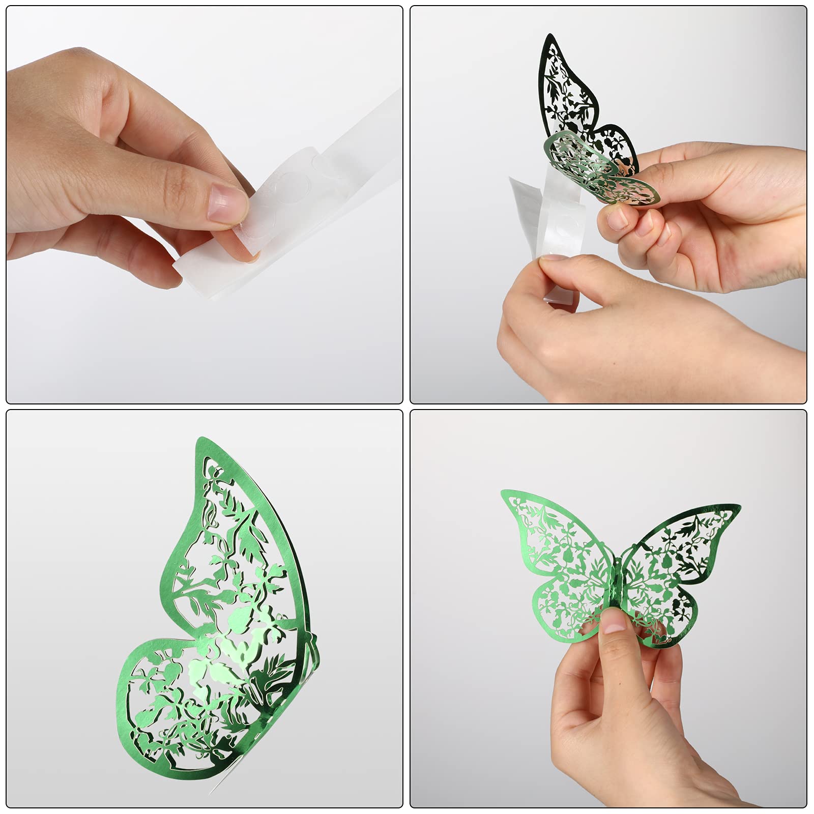 Bememo 3D butterfly wall decal 12 cm, style A, enhances photography backdrops.