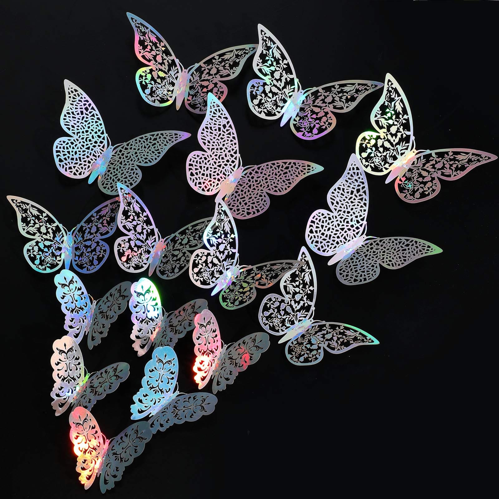 Bememo 3D butterfly 12cm decal, style B, sparkling surface adds whimsical ambiance