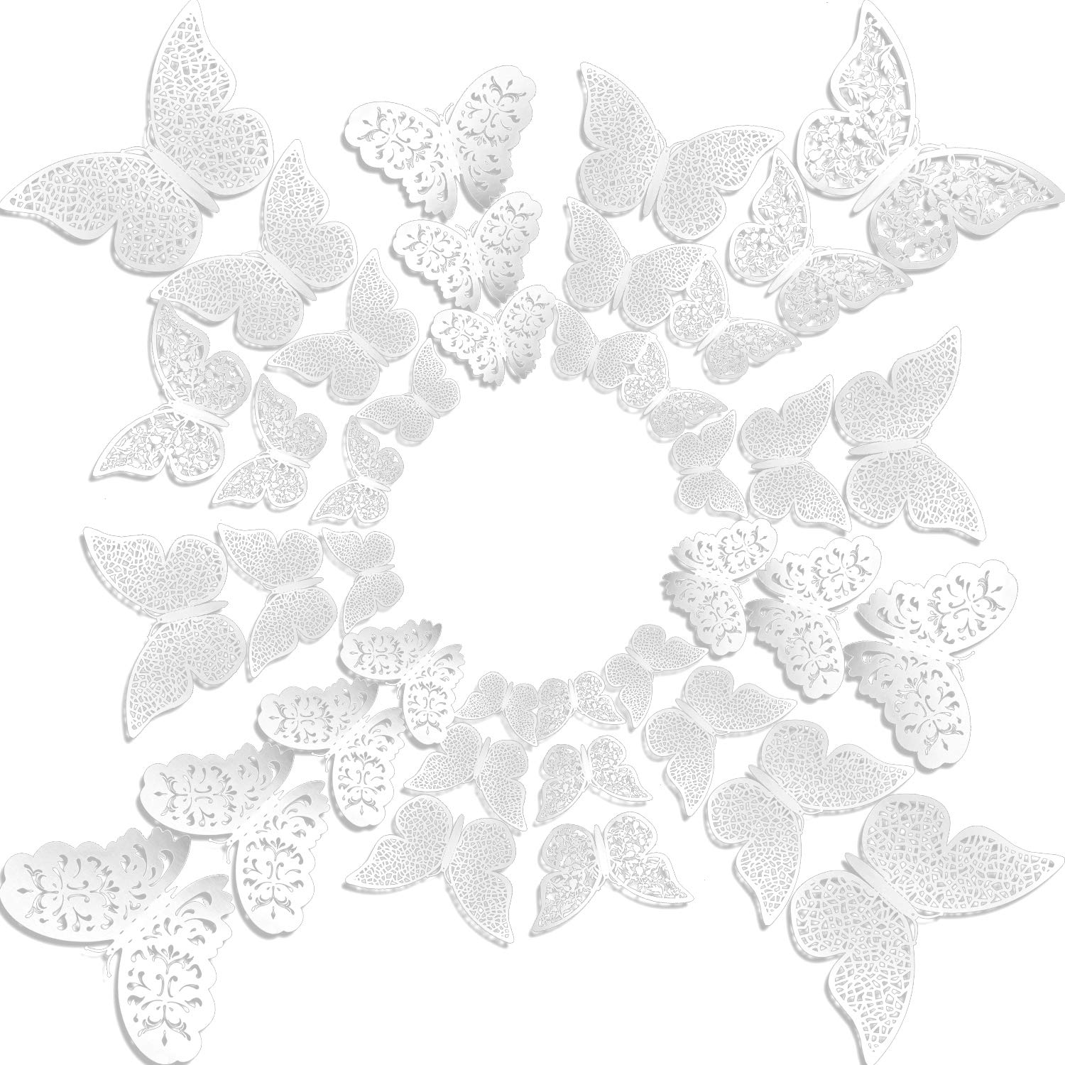 Bememo 3D butterfly wall decal style B, 8 cm, shimmering accent for rooms.