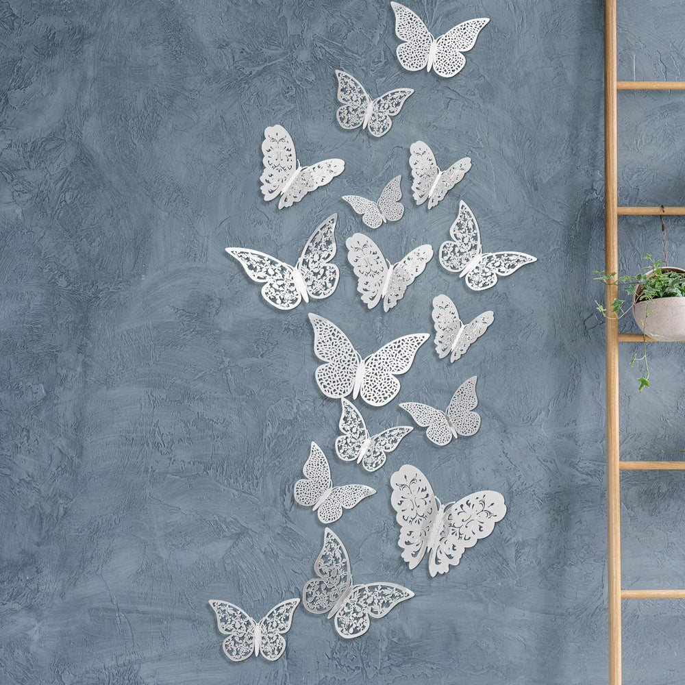 Bememo 3D butterfly wall decal style C, 12 cm, adds depth to ceilings.