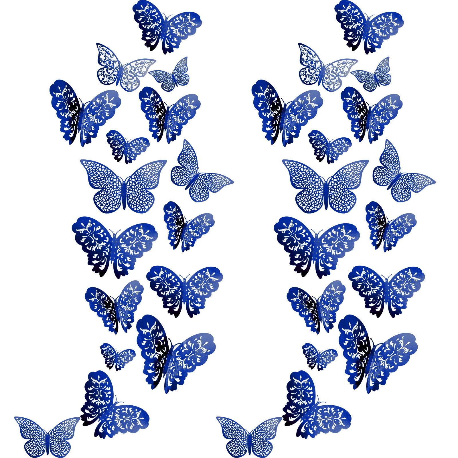 Bememo 3D hollow butterfly stickers trio sizes add elegant shimmer to walls