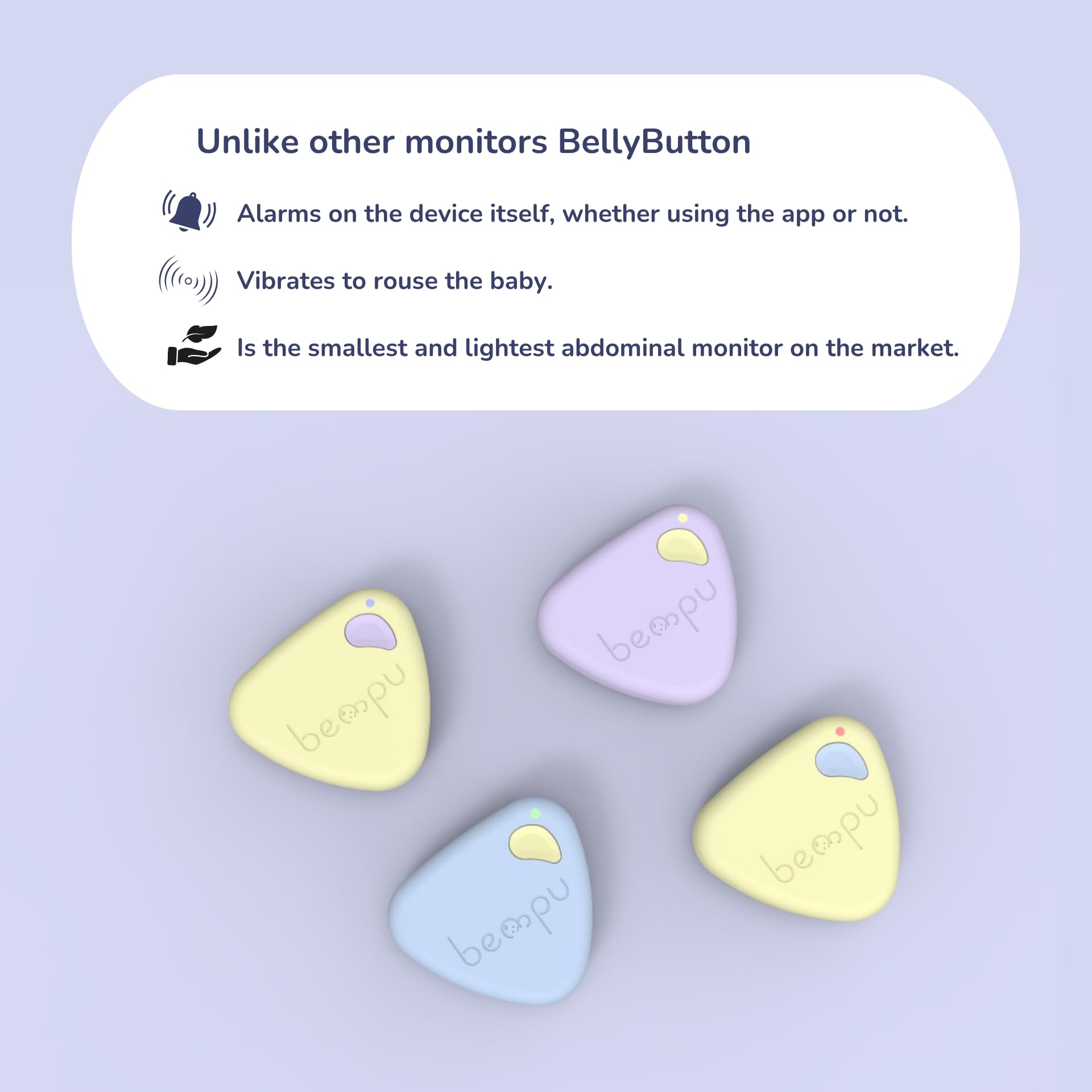 Bempu Bellybutton no Wi-Fi required enables offline monitoring anywhere.