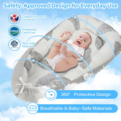BEMPUS Baby Lounger shows convenient carry handles for effortless room-to-room use.