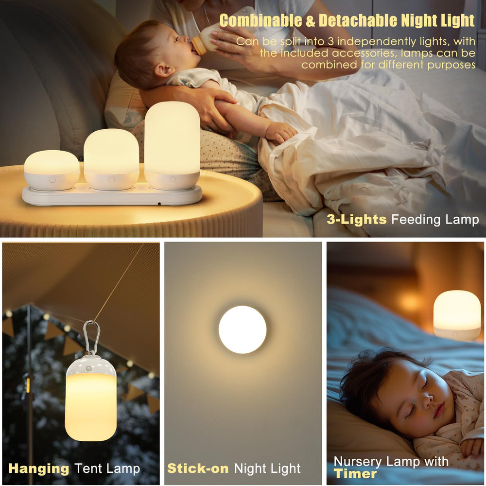 Benaep magnetic charger base keeps all three lights powered.