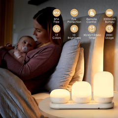 Benaep remote-control night light showing easy operation from a distance.