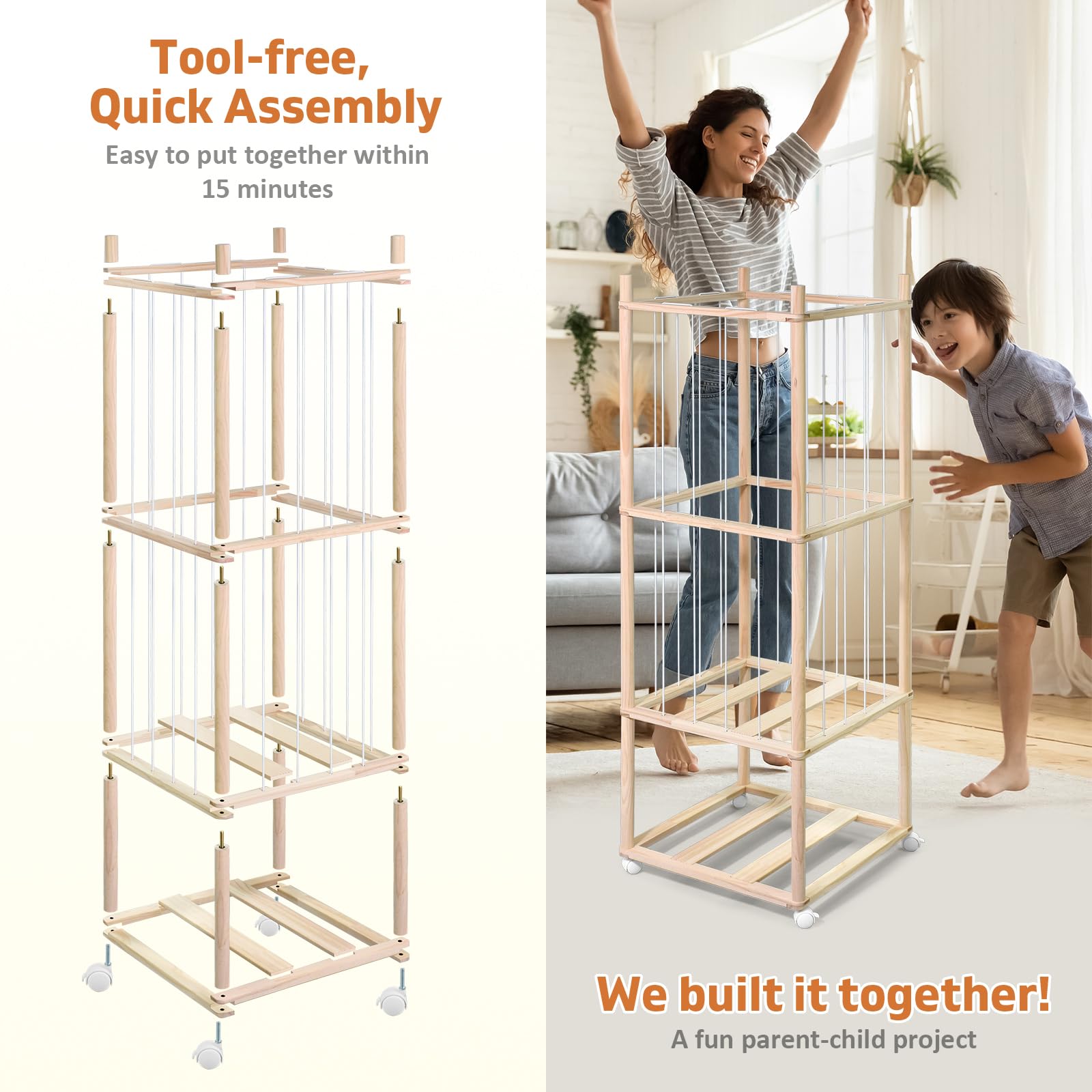 BENCHRY durable-wood-material highlights sturdy pine construction with safety edges