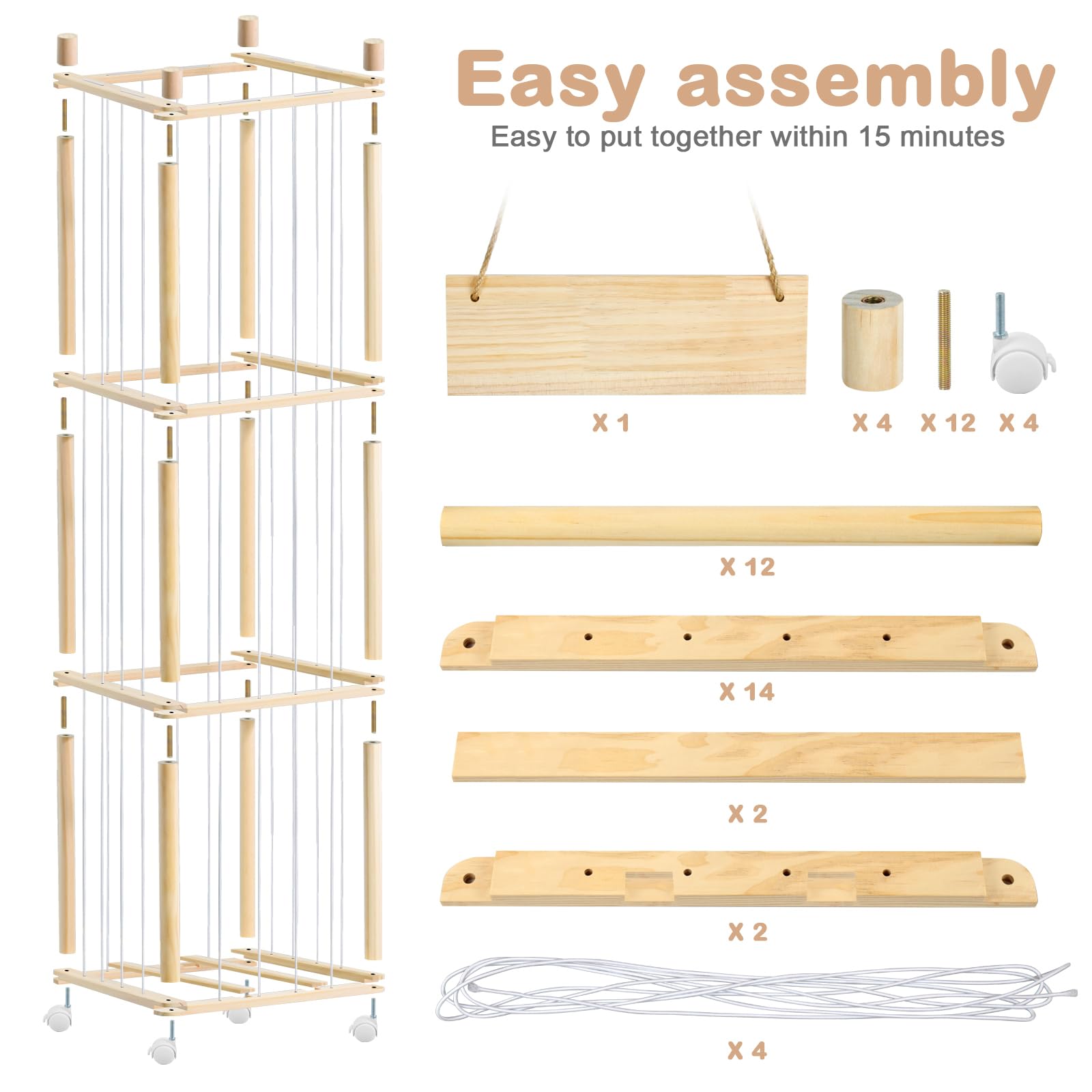 BENCHRY large capacity organizer keeps plush toys neatly accessible for kids
