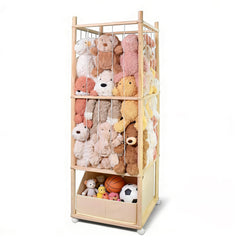 BENCHRY stuffed animal-storage-assembly demonstrates quick setup with wood panels