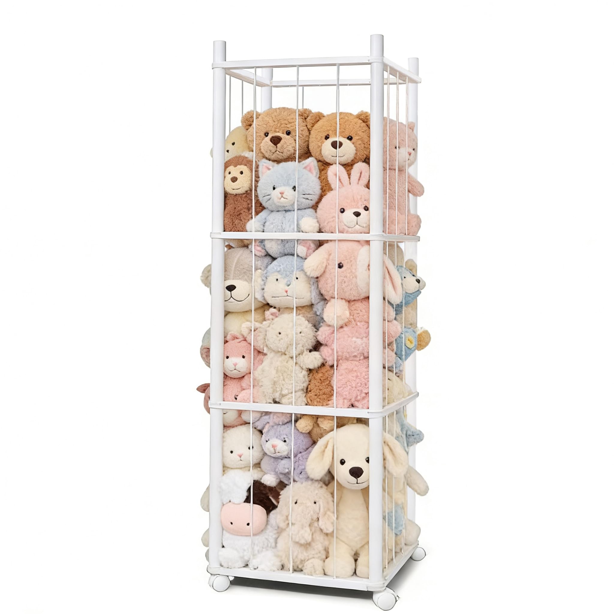 BENCHRY stuffed animal storage front view highlights large capacity for clutter-free playrooms.