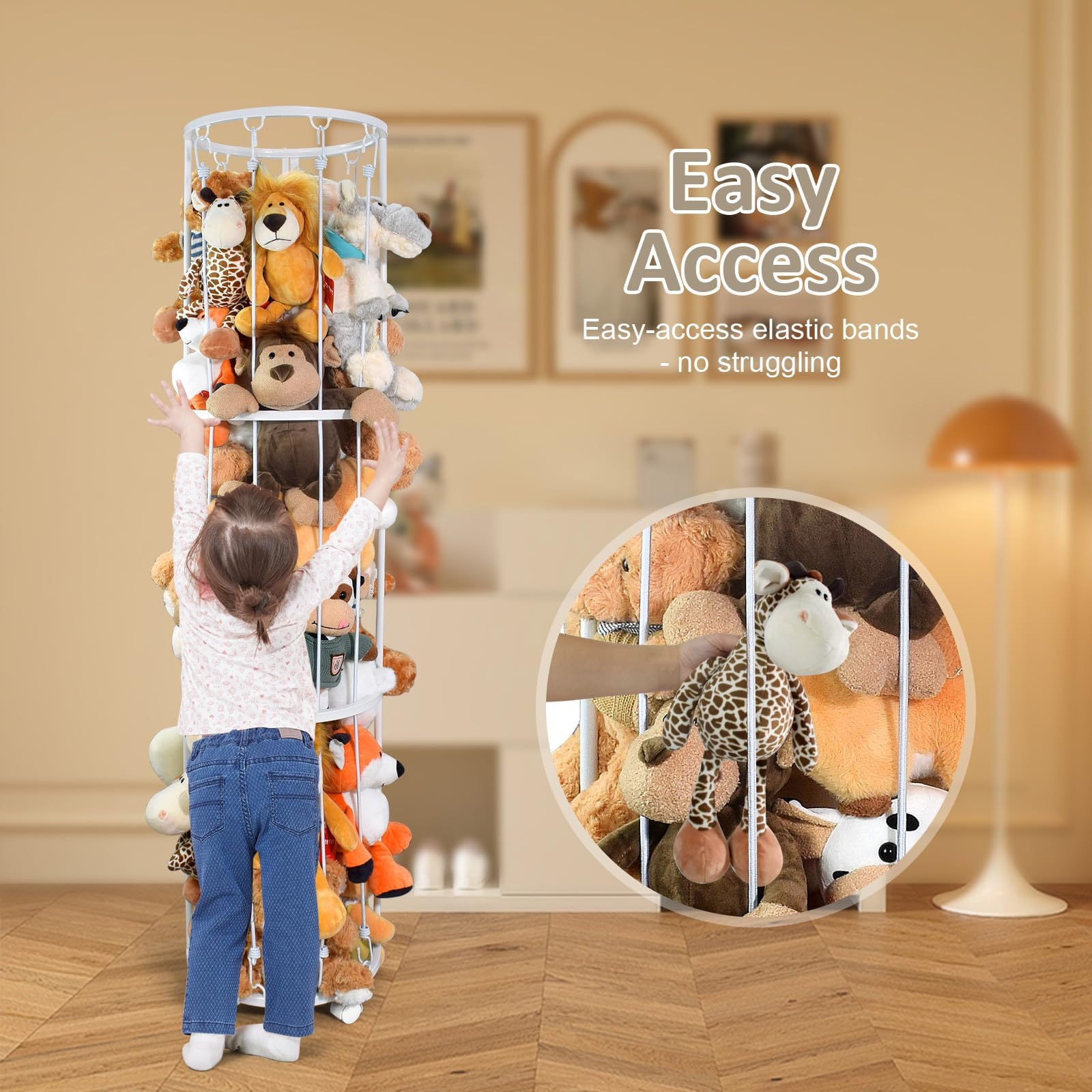 BENCHRY stuffed animal storage zoo space saving design helps declutter small rooms.