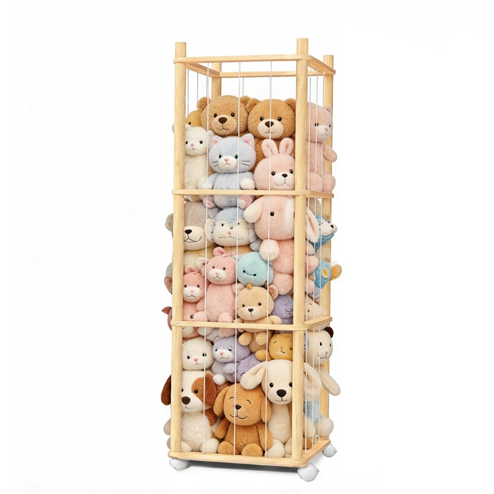 BENCHRY stuffed-animal-zoo-storage-54-3-inch neatly organizes plush toys for a clutter-free playtime.