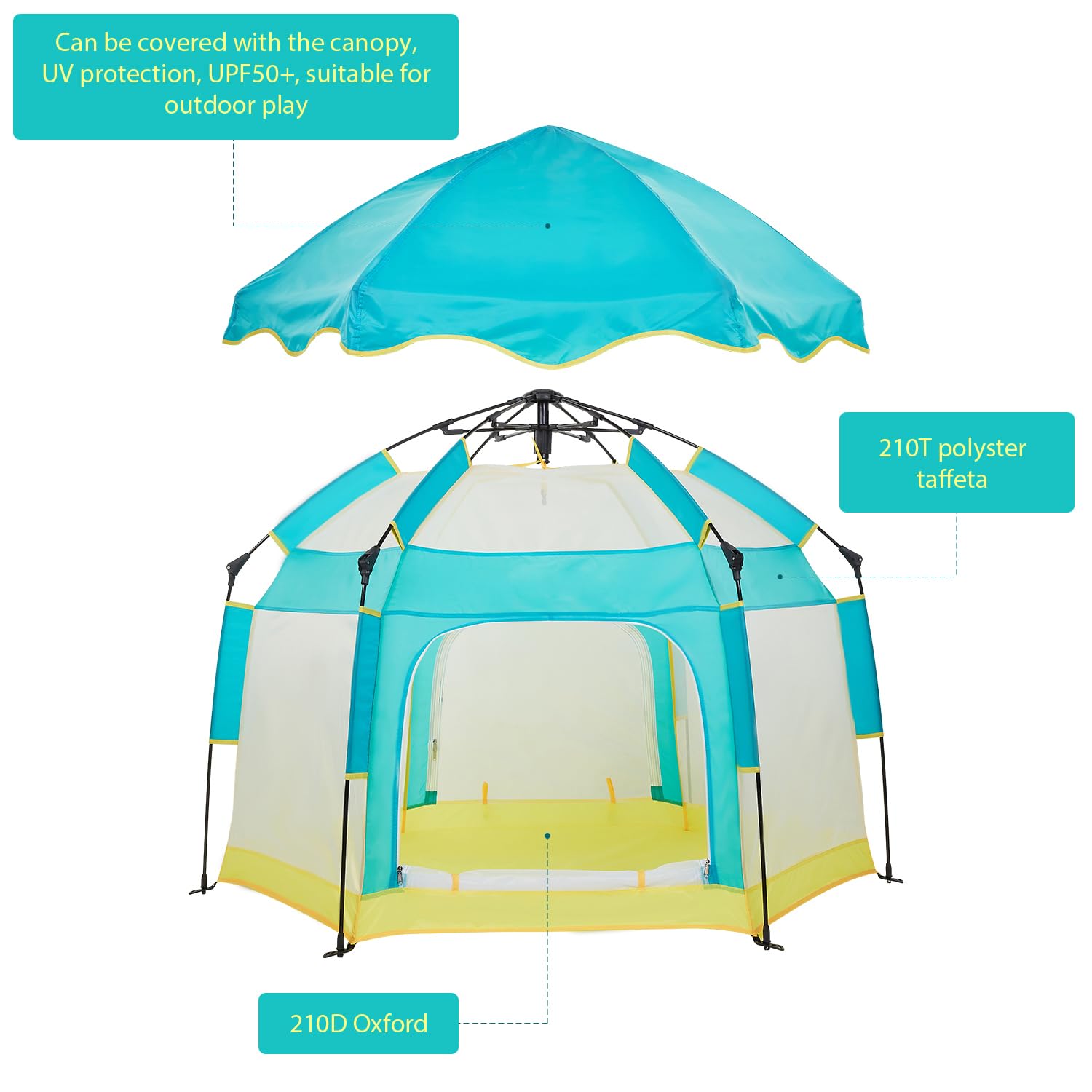 Bend River Playpen folded compact for travel and easy storage.