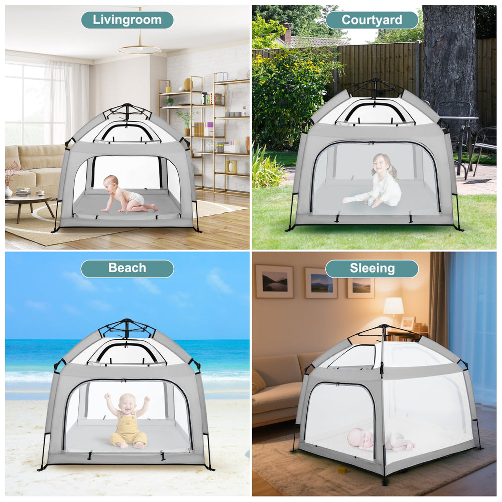 Bend River mosquito net protects outdoor playtime from insects.