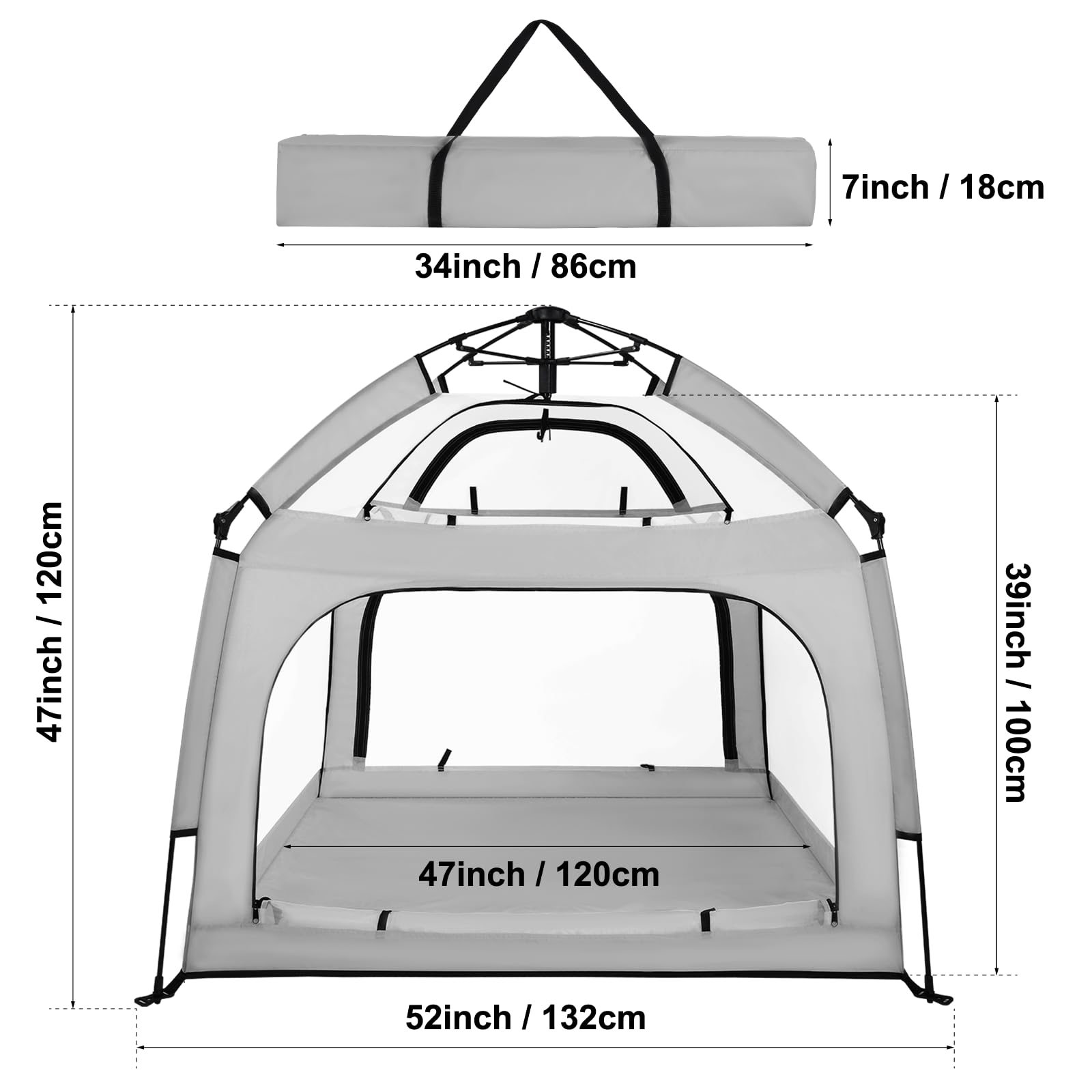 Bend River portable baby playpen door access for easy parent checks.