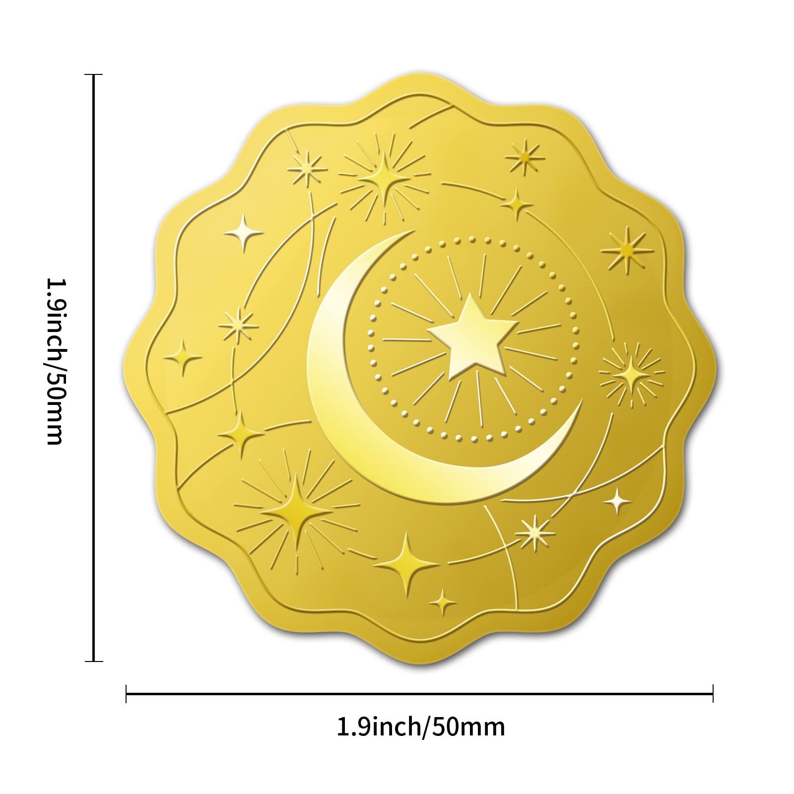 BENECREAT self-adhesive moon-star stickers easy envelope sealing
