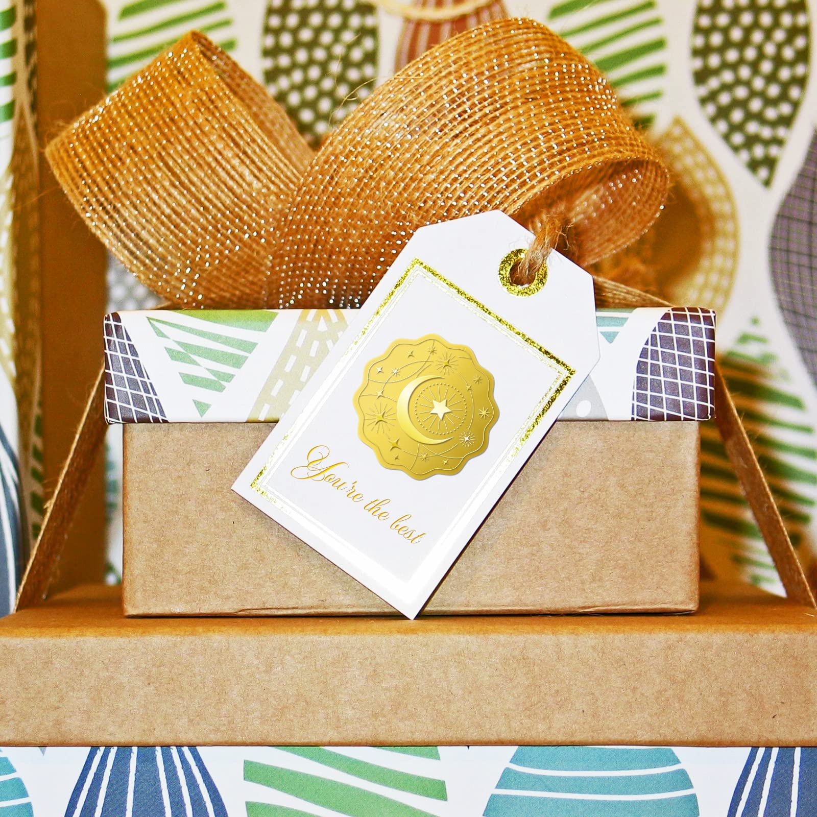 BENECREAT wedding invitation stickers brighten envelopes with moon-star detail