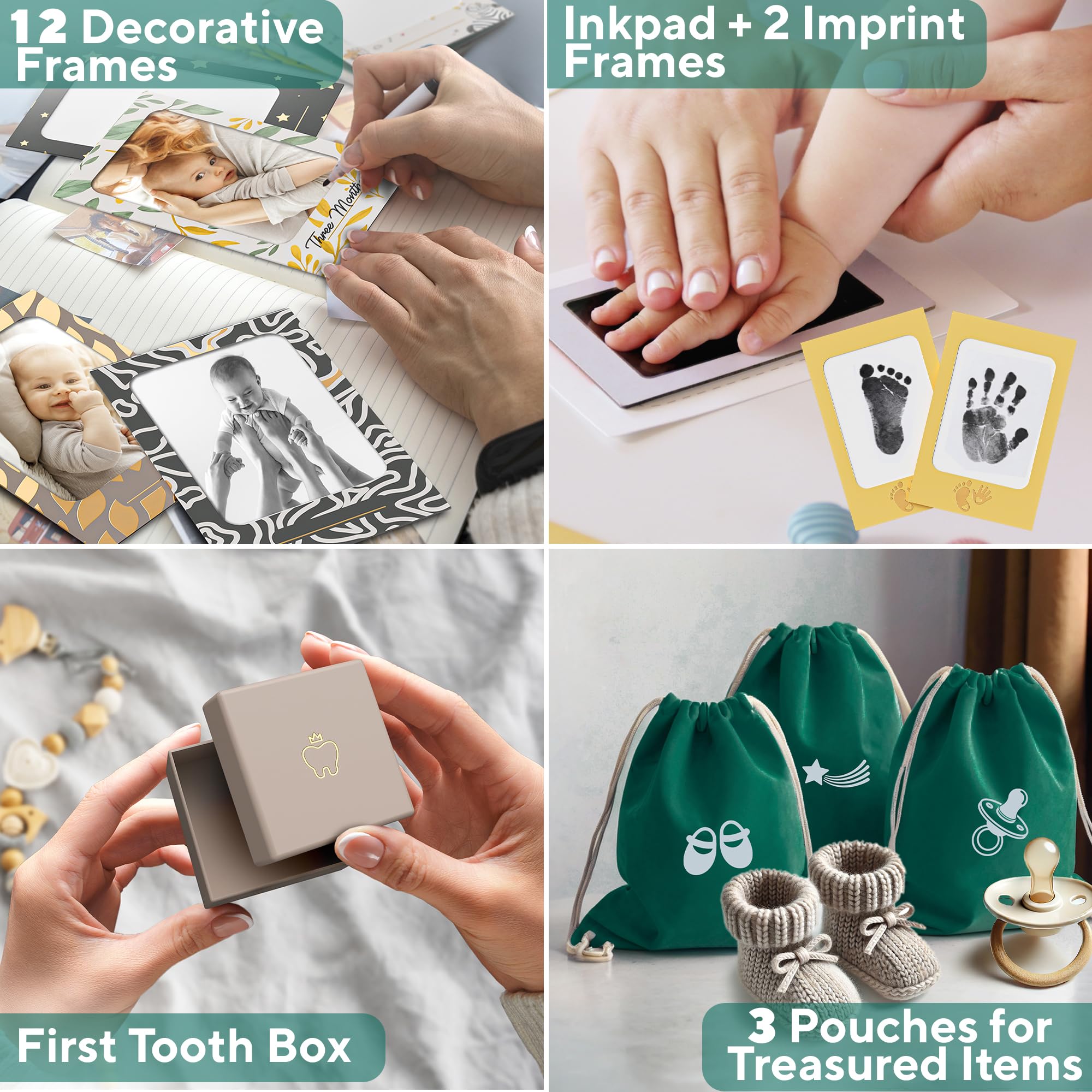 Benicci clean-touch inkpad for mess-free prints of tiny hands or feet.
