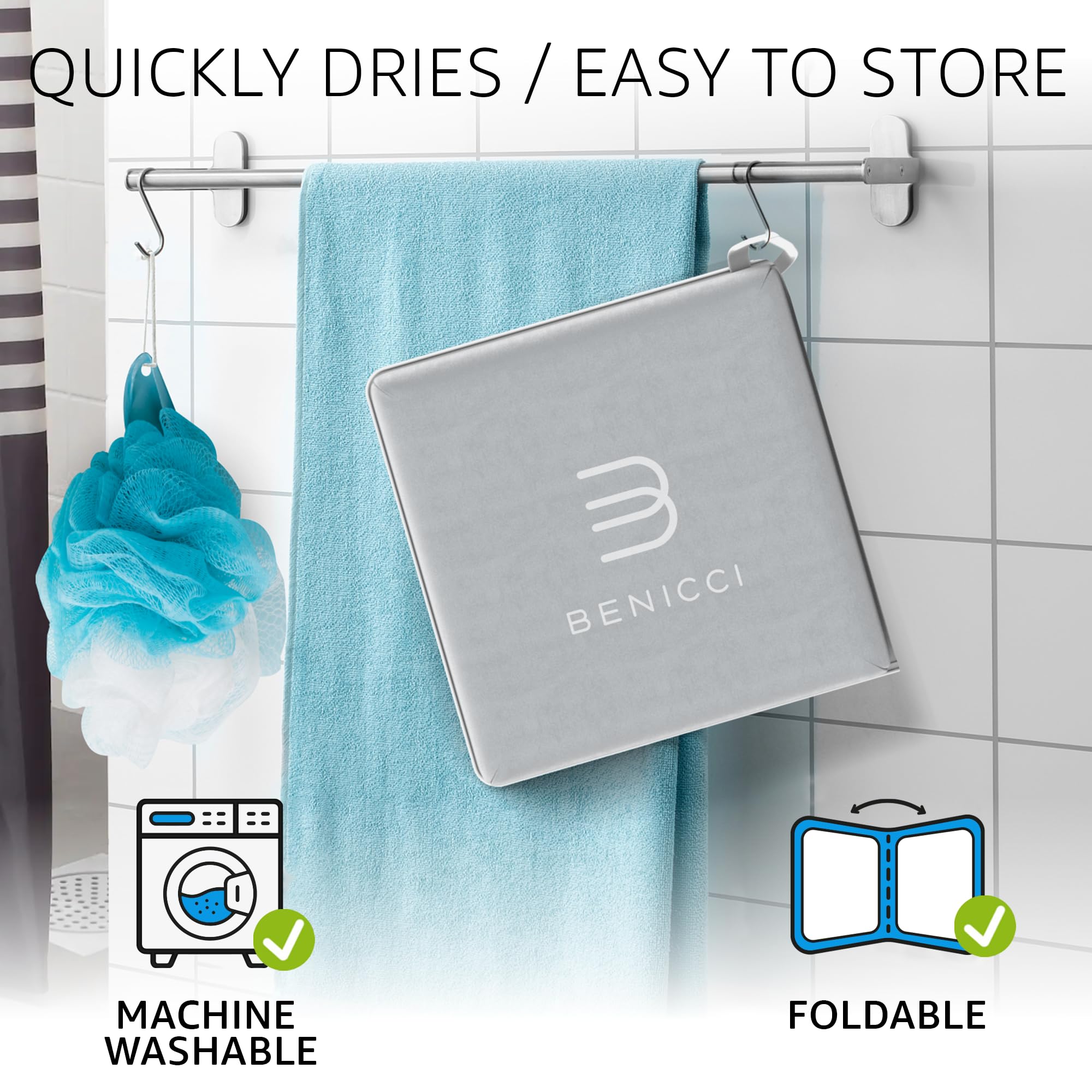 Benicci foldable bath kneeler for easy transport and storage