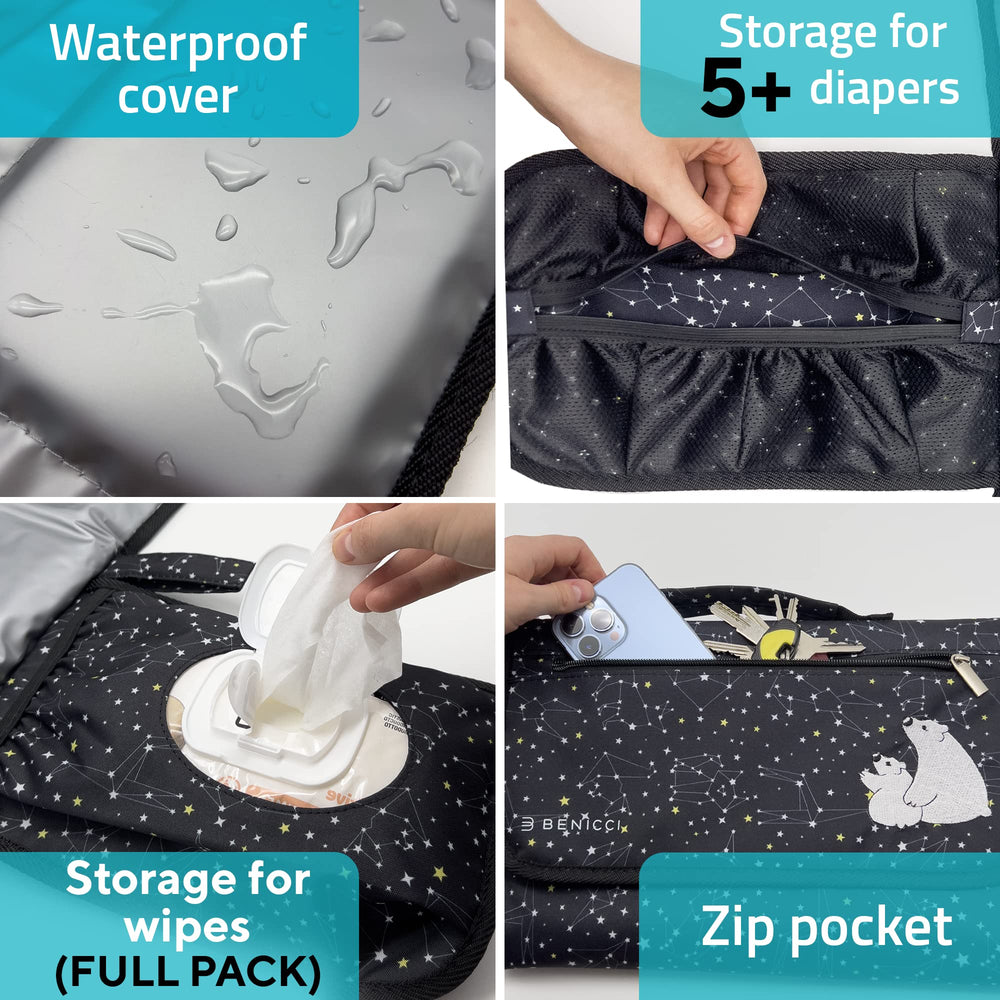 Benicci full-size open area provides ample space for diaper changes