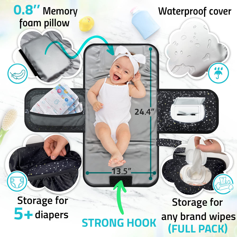 Benicci changing pad waterproof surface enables quick wipe-clean cleanup