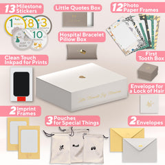 Benicci Ultimate Baby Keepsake Box milestone stickers highlighting growth milestones
