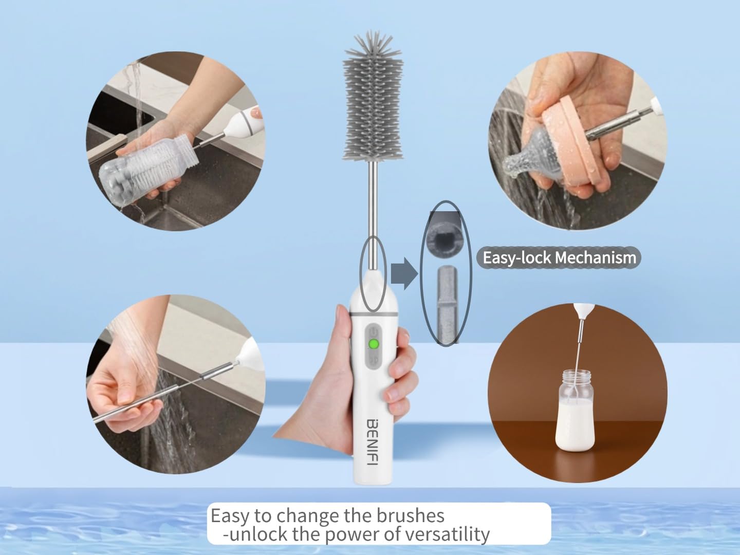 Benifi bottle cleaner stand drying rack keeps brushes tidy between uses.
