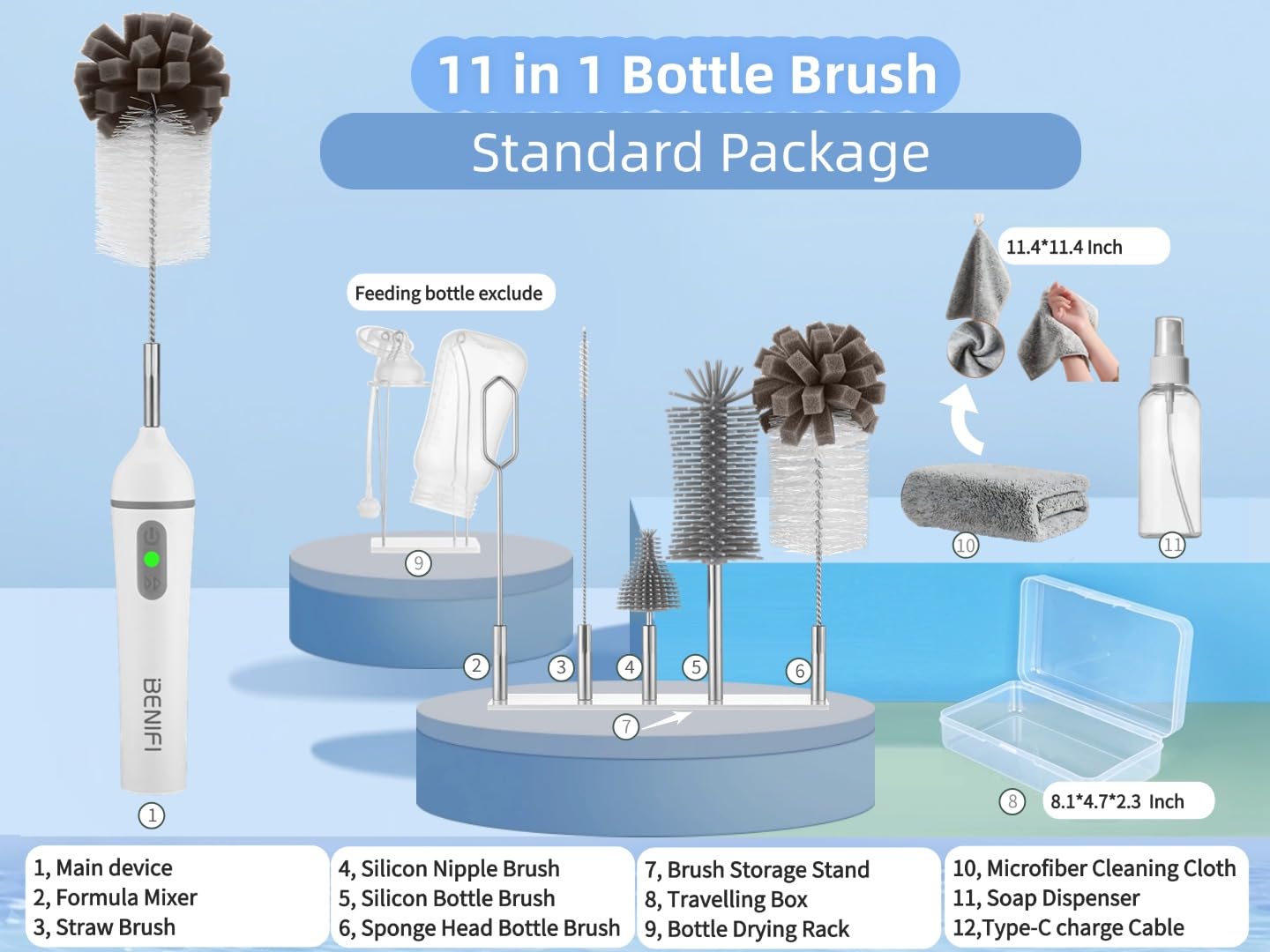 Benifi drying rack stand keeps brushes tidy and air dries after use.