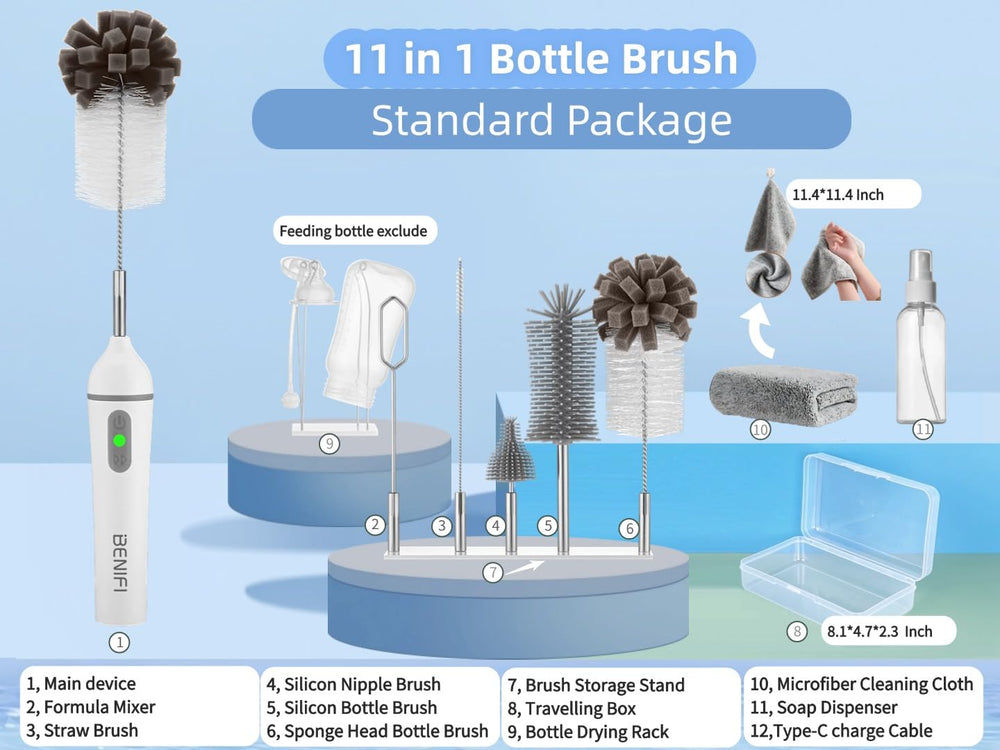 Benifi drying rack stand keeps brushes tidy and air dries after use.